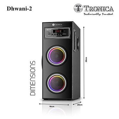 Tronica Dhwani-2 DJ 40W Bluetooth Tower Home Theater System with Free Wireless MIC, Supports Pendrive/SD Card/FM/Aux/TV with Remote