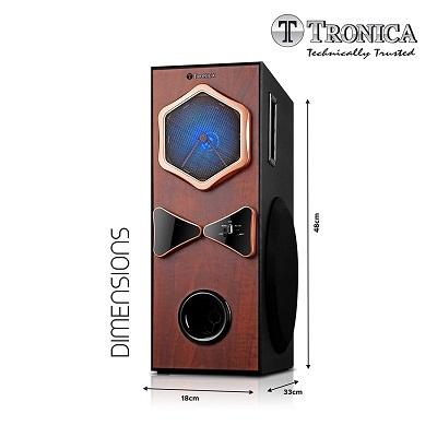 Tronica RIDHAM 4 - The Powerful Bluetooth 80W Home Theater DJ Speaker from Tronica, Supports PenDrive/SD Card/FM/TV/Aux/Mic with Remote (2 Free MICS- one Wired & one Wireless)
