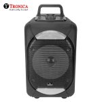 Tronica VIBRA 20W Rechargeable Outdoor Bluetooth Party Speaker with USB/FM/SD Card/Karaoke Speaker with Wired Mic & Remote (Black Eyes)