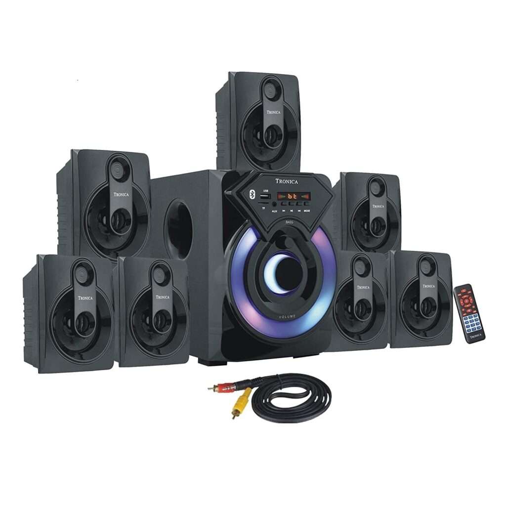 TRONICA COWIN Series 7.1 Channel Home Theatre System ? Bluetooth, USB,FM, SD, 3? Passive Radiator, Vivid Lights, Wireless Remote